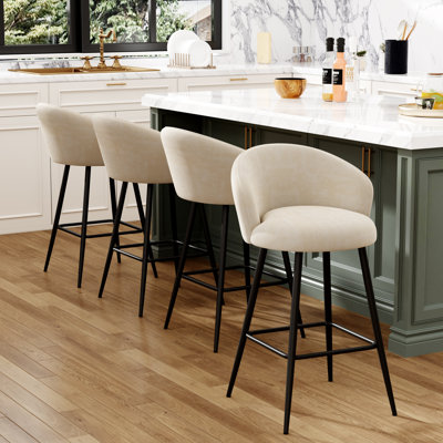 Upholstered Counter Stool With Metal Frame by 17 Stories