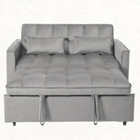 Convertible Sofa Bed,3-in-1 Pull Out Couch Bed with Reclining Backrest and Pillows,Sofa Bed Chair Full Convertible Sleeper Loveseat for Living Room, H by Latitude Run