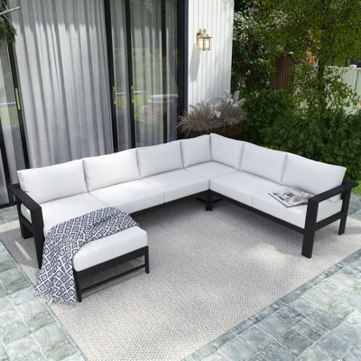 5-Piece Aluminum U-Shaped Outdoor Sectional Set by Latitude Run