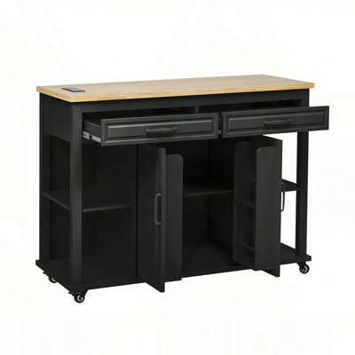 47 inch Kitchen Island with Extendable Dining Table by Winston Porter