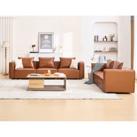 Configurable Vegan Leather Living Room Set by Latitude Run