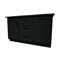 Modern 60" Solid Wood Kitchen Island with trash bin compartment and extra storage by Rosalind Wheeler