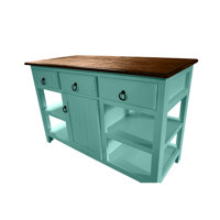 Rustic 60" Solid Wood Kitchen island