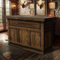 Solid Wood Bar with Stone Star