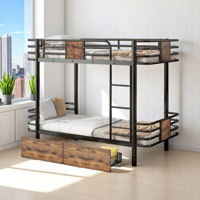 Twin Xl Metal Bunk Bed With Storage by 17 Stories