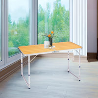 4Ft. Rectangular Patio Folding Table Aluminum by Ebern Designs