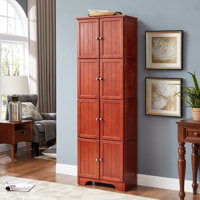 72.4" Tall Storage Cabinet Tall Storage Cabinet With 8 Doors And 4 Shelves ,Bookshelf Living Room, Kitchen, Dining Room, Office Freestanding Storage by George Oliver