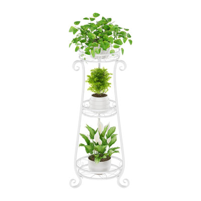 3 Tier Metal Plant Stand Indoor, 34 Inch Tall Corner Plant Stands by George Oliver