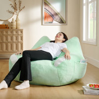 Modern Cat Lounge: 42.5" Bean Bag Chair with Luxury Faux Fur & Cat Silhouette by Trule
