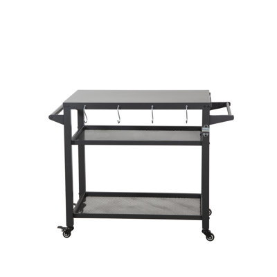 Musser Outdoor Grill Cart with 3 Shelves, Wheels & Hook by 17 Stories
