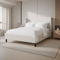 Platform Bed with Wingback Headboard by Alcott Hill