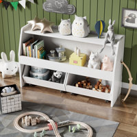 Toy Storge & Organizer Bookshelf With  Cubbies and  2 Movable Drawers, 2 Tier by Isabelle & Max