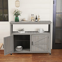 Wood Patio Bar Cabinet, Rustic Cedar Buffet Table With Storage, All-Weather Indoor/Outdoor Multi-Purpose Sideboard For Garden, Deck & Entertaining by Ophelia & Co.