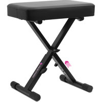Liquid Stands Foldable Adjustable Piano Bench - X-style Music Stool - Piano Keyboard Bench Seat For Piano Keyboard Stand With Black Cushion Padded Be by George Oliver