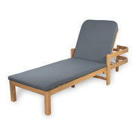 Cade Patio Acacia Wood Chaise Lounge With Adjustable Backrest by Latitude Run