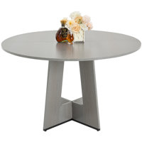 47 in Round Dining Table Wood Kitchen Table for 2-4 Person Grey (Only Table) by Ebern Designs