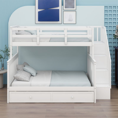 Bunk Bed With Trundle, Storage Stairway And Guard Rail by Latitude Run