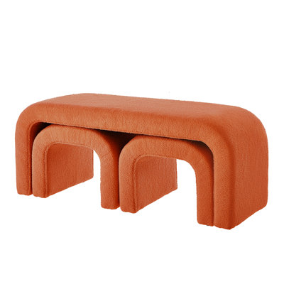 Set of 3 U-Shaped Modern Bench Teddy  Ottoman Bench by Hokku Designs