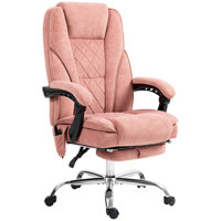 Massage Office Chair with Foot Rest, Executive Office Chair with 6 Vibration Point and Heat, Reclining Computer Chair, Swivel Desk Chair, Adjustable H