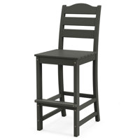 Outdoor Hdpe Bar Stool Patio Tall Chair Backrest Footrest All Weather by Ebern Designs