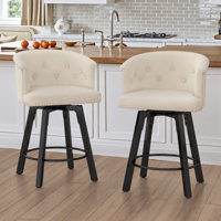 Swivel Upholstered Counter Stool With Metal Frame, by Latitude Run