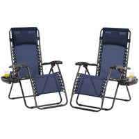 25in Outdoor Zero Gravity Chair with Cupholder and Pillow by Ebern Designs