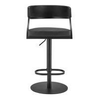 Callie Modern Retro Swivel Metal Adjustable Height Barstool With Faux Leather Seat by Corrigan Studio