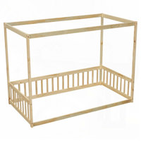 Wood Canopy Frame Floor Bed