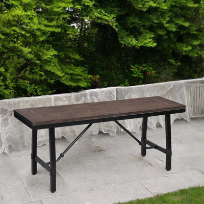 Mariatu Oak & Black Finish Bench by 17 Stories