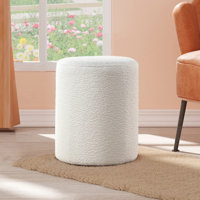 Modern Round Ottoman With Soft Padded Seat, Multifunctional Vanity Chairs For Makeup, Upholstered Footrest Stool Ottoman Foot Stool For Living Room, B