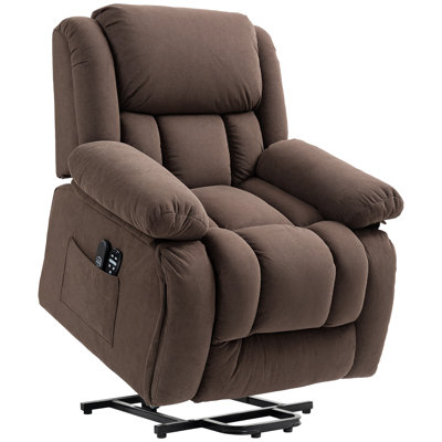 Power Lift Recliner Chair for Elderly with Vibration Massage and Heat, Overstuffed Fabric Lift Chair Sofa with Remote Control, USB Port, Side Pockets,