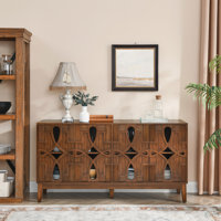 60.5" Mid Century Modern Sideboard Buffet Cabinet With Storage, TV Media Console Table, Storage Cabinet With 4 Doors & Adjustable Shelves For Kitchen