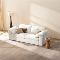 78.74" Loveseat Cloud Couch,Deep Oversized Sectional Sofas,White by Latitude Run