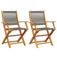 vidaXL Folding Patio Chairs Outdoor Garden Seating Furniture Solid Wood Acacia by VidaXL