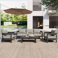 Upton 5 Seat Patio Conversation Set With Cusions