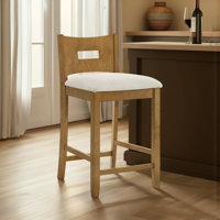 Barrymore Counter Height Or Bar Height Rubberwood Barstool With Fabric Seat by Red Barrel Studio
