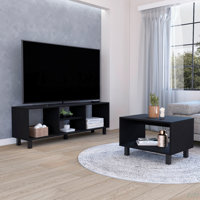 Eclipse Living Room Duo Set With TV Stand And Coffee Table With Steel Accents (TV Stand)