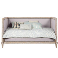 Charlton Beige Linen & Weathered Oak Finish Daybed (Daybed) by August Grove
