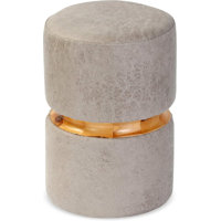 Distressed Faux Leather Ottoman by Ebern Designs