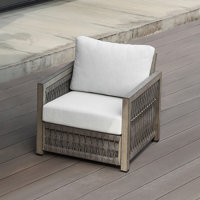 SeeHill Patio Chair, Outdoor Aluminum Chair with Thick Washable Cushions, Rope Weave Outdoor Chair Furniture Patio Sofa Armchair, Deep Seating Patio F