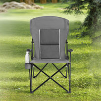 High Back Heavy Duty Lawn Chair;portable Collapsible Chair With Cup Holder
