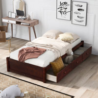Twin Size Platform Storage Bed With 3 Drawers (Bed)
