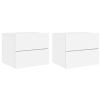 vidaXL Wall-mounted Bedside Cabinets with LED Lights Furniture for Bedroom by VidaXL