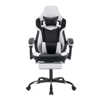 Arian PVC Leather Ergonomic Gaming Chair with Footrest & Lumbar Support by Wrought Studio