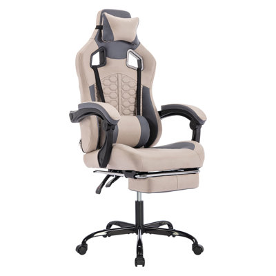 Van PVC Leather Gaming Chair with Adjustable Headrest & Footrest by Wrought Studio