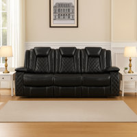 Power Living Room Furniture Sets,Electric Recliner Chair With LED Light,Sectional Sofa Loveseat With Wireless Charging,Spacious Storage,3-Seater by Winston Porter