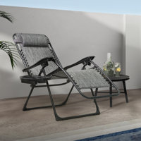 Zero Gravity Chair, Lounge Chair with Side Tray, 300LB Weight Capacity, Multiple Colors by Ebern Designs