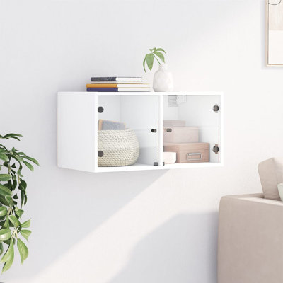 vidaXL Wall Cabinet with Glass Doors Dining Room Pantry Storage Sideboard by VidaXL