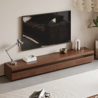 71" Mid Century TV Stands,Solid Wood Media Console,Brown Color with 3 Drawers by Corrigan Studio