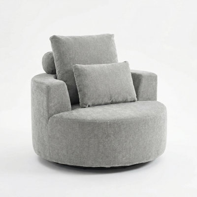 40" Oversized Swivel Barrel Chair by Ivy Bronx